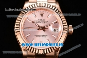 Rolex Datejust Swiss ETA 2671 Automatic Rose Gold Case with Pink Dial Stick Markers and Rose Gold Bracelet (BP)