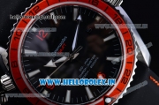 Omega Seamaster Planet Ocean GMT Asia 2813 Automatic Steel Case with Black Dial Black Rubber Strap and Orange Bezel