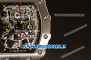 Richard Mille RM11-03 Swiss Valjoux 7750 Automatic Steel Case Skeleton Dial With Arabic Numeral Markers Black Rubber Strap(KV)