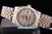 Rolex Day-Date Oyster Perpetual Automatic Two Tone with Gold Bezel and Diamond Marking