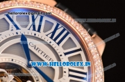 Cartier Ballon Bleu Tourbillon Seagull ST80 Tourbillon Manual Winding Rose Gold Case with Grey Dial and Diamonds Bezel