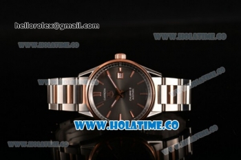 Tag Heuer Carrera Calibre 5 Automatic Swiss ETA 2824 Automatic Full Steel with Grey Dial Rose Gold Bezel and Stick Markers