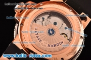 Ulysse Nardin Maxi Marine Power Reserve Asia ST25 Automatic Rose Gold Case with Black Rubber Strap Black Dial Roman Markers