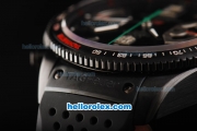 Tag Heuer Grand Carrera Calibre 17 Swiss Valjoux 7750 Automatic Movement PVD Case with Black Dial and Black Rubber Strap