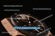Hublot Aero Bang Chrono Swiss Valjoux 7750 Automatic Rose Gold/PVD Case Black Dial With Stick Markers Black Rubberr Strap