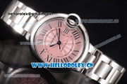 Cartier Ballon Bleu Medium Asia Automatic Stainless Steel Case/Bracelet with Roman Numeral Markers and Pink Dial (YF)