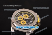 Audemars Piguet Royal Oak Offshore Chrono Miyota OS10 Quartz Steel Case with Black Dial and Silver Arabic Numeral Markers