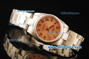 Rolex Air King Automatic Movement ETA Coating Case and Orange Dial and Black Roman Numerals