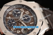 Audemars Piguet Royal Oak Offshore Clone AP Calibre 3126 Automatic Movement Steel Brown Dial and Arabic Numeral Markers Leather Strap (JF)
