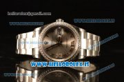 Rolex Datejust Grey Dial With Diamond Bezel Steel Rolex 3255