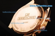 Breitling Chrono-Matic Chronograph Swiss Valjoux 7750 Automatic Movement Rose Gold Case with Brown Dial and PVD Bezel