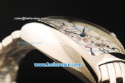 Franck Muller Chronograph Swiss Quartz Movement Full Steel with White Dial and Black Arabic Numerals