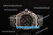 Audemars Piguet Royal Oak Offshore Chrono Swiss Valjoux 7750 Automatic Steel Case with Grey Leather Strap and Black Dial (J12)