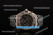Audemars Piguet Royal Oak Offshore Chrono Swiss Valjoux 7750 Automatic Steel Case with Grey Leather Strap and Black Dial (J12) Audemars Piguet Royal Oak Offshore Chrono Swiss Valjoux 7750 Automatic Steel Case with Grey Leather Strap and Black Dial (J12)