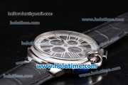 Cartier Ballon Bleu De 45MM Miyota Quartz Steel Case with Black Dial and Black Leather Strap