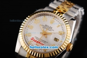 Rolex Datejust Automatic Movement Two Tone with Silver Dial and Numeral Markers