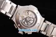 Hublot Big Bang Swiss Valjoux 7750 Automatic Movement Silver Case with Black Dial and SS Strap