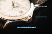 Patek Philippe Calatrava Swiss ETA 2824 Automatic Steel Case with White Dial and Alligator Strap