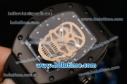 Richard Mille RM 52-01 Swiss ETA 2671 Automatic PVD Case with Black Rubber Bracelet White Markers and Skeleton Dial - 1:1 Original