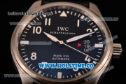 IWC Pilot’s Watch Mark XVII SWF Miyota 9015 Automatic Steel Case with Black Leahter Strap White Markers and Black Dial