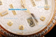 Rolex Day Date Automatic Movment Golden Case with Diamond Bezel and Diamond Markers