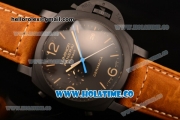 Panerai Luminor 1950 3 Days Chrono Flyback Automatic Ceramica PAM 580 Clone P.9000 Automatic Ceramic Case with Black Dial and Stick/Arabic Numeral Markers (KW)