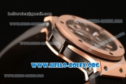 Hublot Big Bang Chronograph Swiss Valjoux 7750 Automatic Rose Gold Case with Carbon Fiber Dial and Black Rubber Strap (YF)