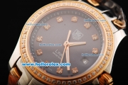 Tag Heuer Link 200 Meters Swiss Quartz Movement Steel Case with Diamond Markers/Bezel and Two Tone Strap