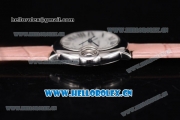 Cartier Ballon Bleu Medium Asia Automatic Steel Case with White Dial Roman Numeral Markers and Pink Leather Strap (YF)