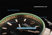 Rolex Milgauss Automatic Movement Full Steel with Black Dial and Green Sapphire - Bamford Limited Edition