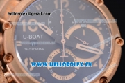 U-Boat Chimera Swiss Valjoux 7750 Automatic Bronze Case with Black Dial Brown Leather Strap and Arabic Numeral Markers - 1:1 Original