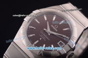 Omega Constellation Co-Axial Swiss ETA 2824 Automatic Full Steel with Brown Dial and Stick Markers