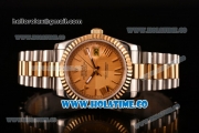 Rolex Datejust Asia Automatic Two Tone Case/Bracelet with Yellow Gold Dial and Roman Numral Markers