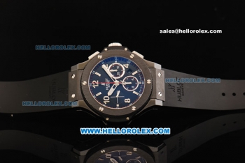 Hublot Big Bang Swiss Valjoux 7750 Automatic Movement Ceramic Case and Bezel - Black Rubber Strap