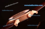 Breguet Classique 2813 Automatic Rose Gold Case with White Dial and Brown Leather Strap-ETA Coating