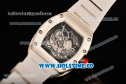 Richard Mille RM 055 Bubba Watson Tourbillon Manual Winding Steel Case with Skeleton Dial and Dot Markers - Red Inner Bezel