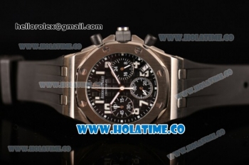 Audemars Piguet Royal Oak Offshore Miyota OS20 Quartz Steel Case with Black Dial and White Arabic Numeral Markers (EF)