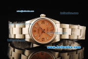 Rolex Air King Automatic Movement ETA Coating Case and Orange Dial and Steel Strap