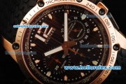 Chopard Classic Racing Chronograph Swiss Valjoux 7750 Automatic Movement Rose Gold Case with Stick Markers and Black Rubber Strap-Limited Edition