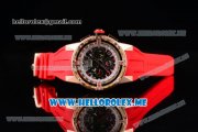 Richard Mille RM 60-01 Asia 2813 Automatic Rose Gold Case with Skeleton Dial and Red Rubber Strap Rose Gold Bezel (EF)