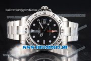 Rolex Explorer II Clone Rolex 3187 Automatic Stainless Steel Case/Bracelet with Black Dial and Dot Markers Steel Bezel (BP)