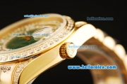 Rolex Day-Date Automatic Full Gold with Green Dial and Diamond Bezel/Strap