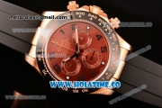 Rolex Daytona Chrono Swiss Valjoux 7750 Automatic Rose Gold Case with PVD Bezel Stick Markers and Brown Dial (BP)