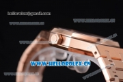 Audemars Piguet Royal Oak Clone AP Calibre 3120 Automatic Rose Gold Case/Bracelet with White Dial and Stick Markers (EF)