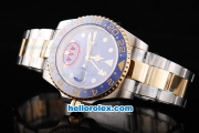 Rolex GMT Master II Automatic Movement with Blue Dial and Blue Ceramic Bezel-Two Tone Strap