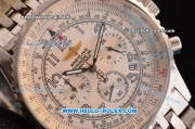 Breitling Navitimer Working Chronograph Quartz Movement With White Dial and Number Marking