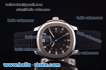 Patek Philippe Aquanaut Swiss ETA 2824 Automatic Steel Case with Black Dial and Black Rubber Strap