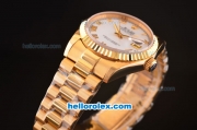 Rolex Datejust Swiss ETA 2836 Automatic Rose Gold Case/Strap with White Dial and Roman Markers