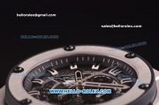 Hublot King Power F1 Swiss Valjoux 7750 Automatic Steel Case with Skeleton Dial and Black Rubber Strap