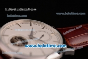 Vacheron Constantin Patrimony Asia 2813 Automatic Steel Case with Brown Leather Strap White Dial and Stick Markers